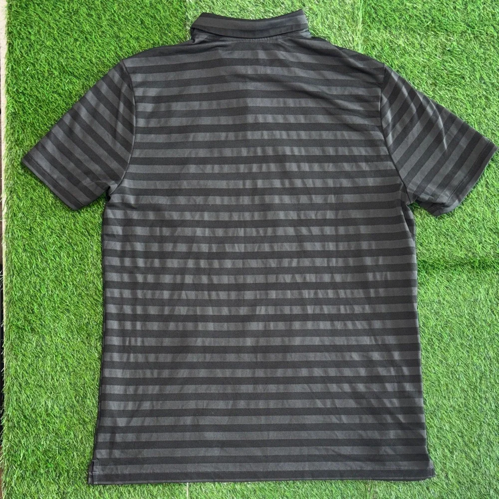 Nike Men's Charcoal Striped Polo Shirt